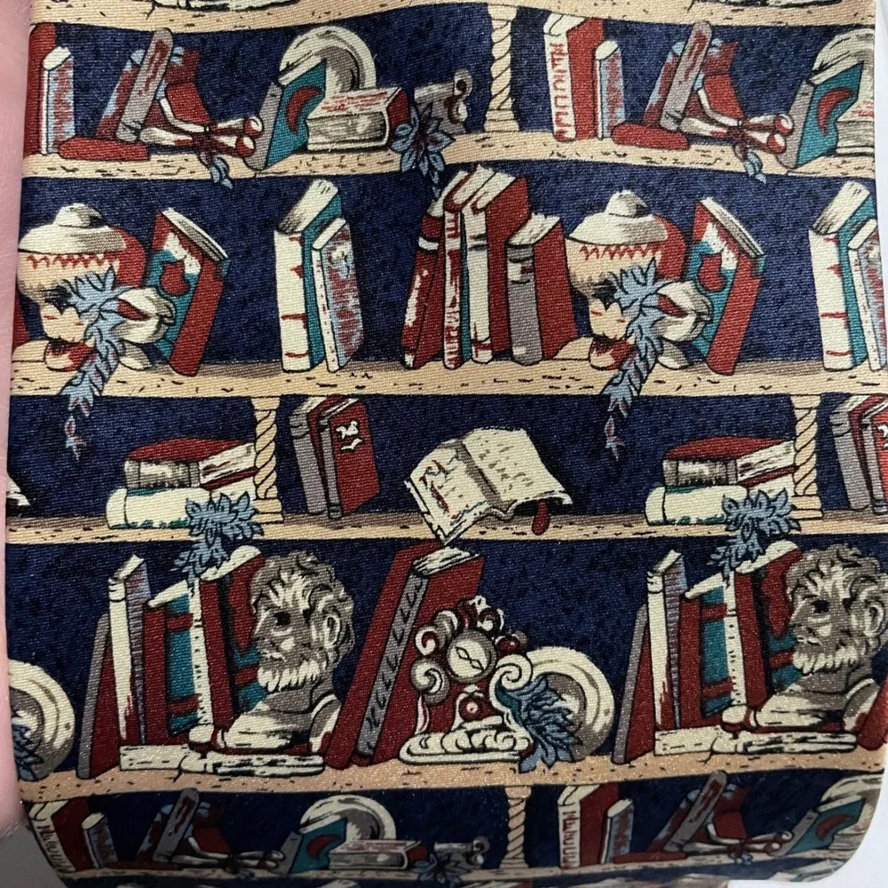 Museum Artifacts Silk Necktie Books Library Teacher History‎ Librarian Tie